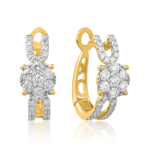 Cercei din aur galben cu diamante de 0.41ct