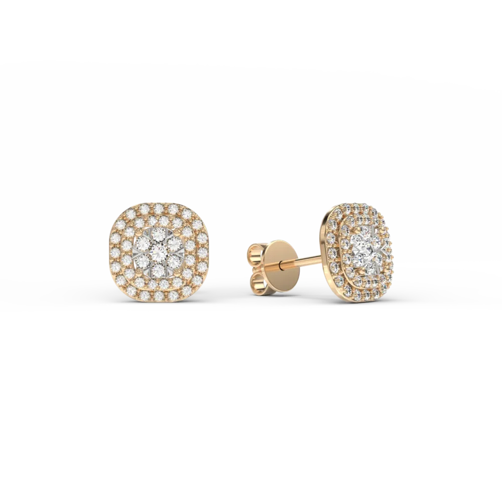 Cercei din aur galben cu diamante de 0.512ct