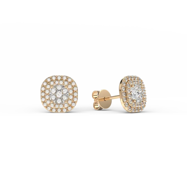 Cercei din aur galben cu diamante de 0.512ct