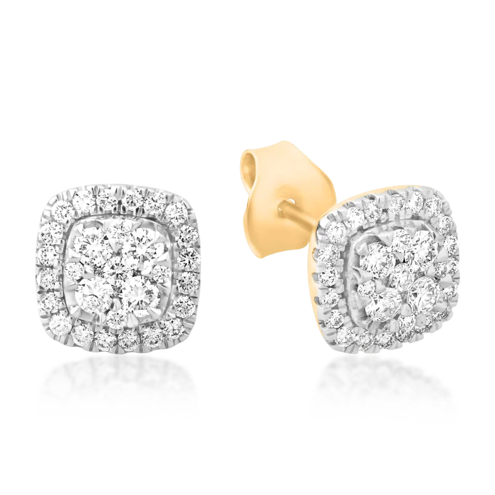 Cercei din aur galben cu diamante de 0.535ct