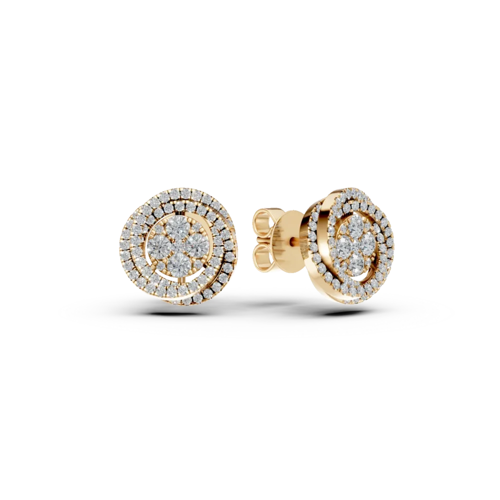 Cercei din aur galben cu diamante de 0.56ct