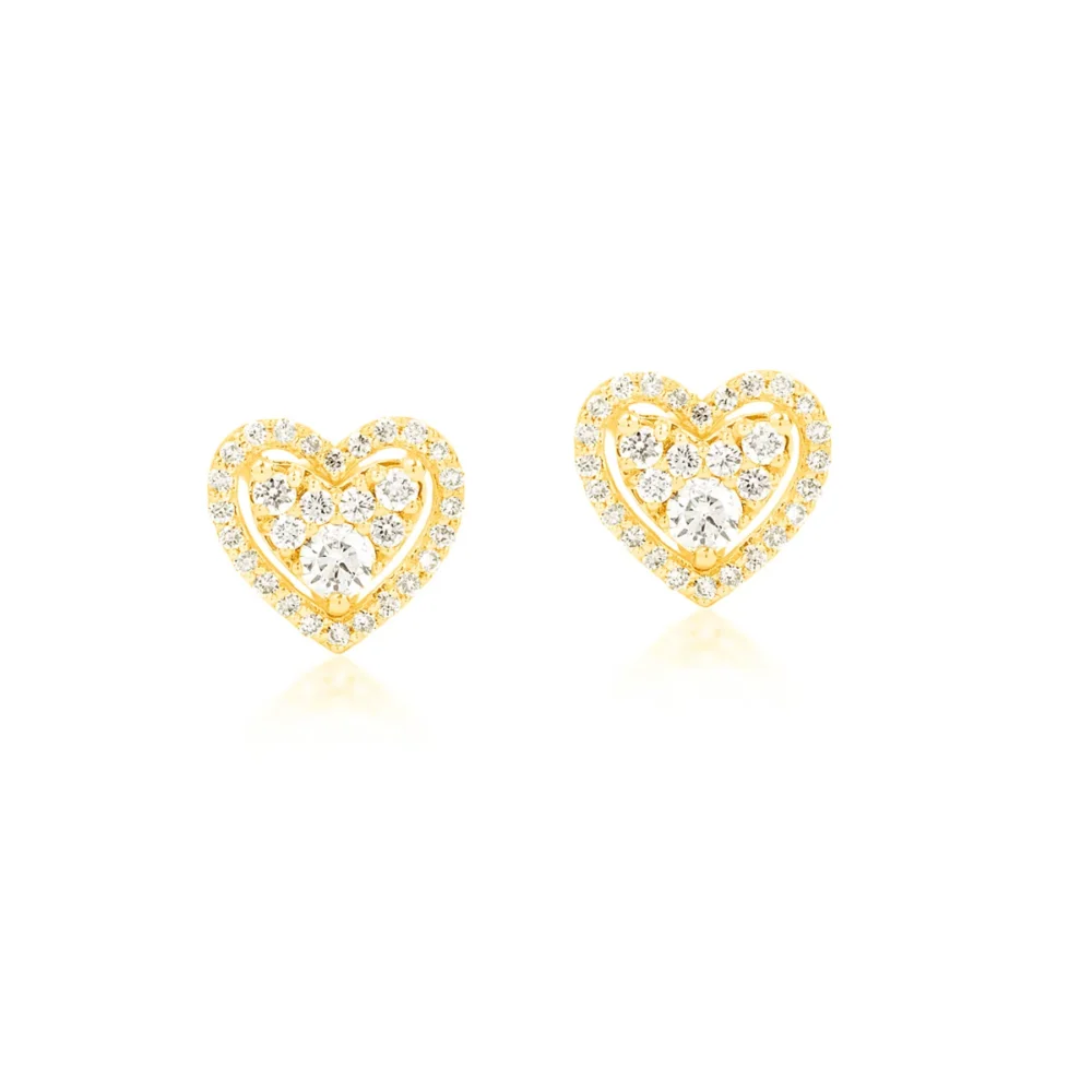 Cercei din aur galben cu diamante de 0.5ct - imagine 2