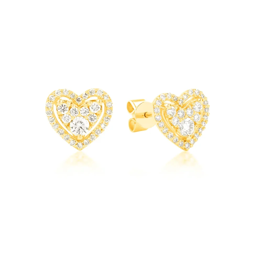 Cercei din aur galben cu diamante de 0.5ct