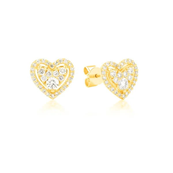 Cercei din aur galben cu diamante de 0.5ct