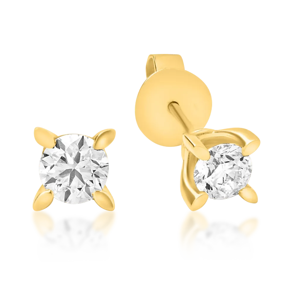Cercei din aur galben cu diamante de 0.6ct
