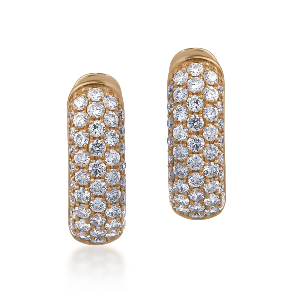 Cercei din aur galben cu diamante de 0.71ct - imagine 2