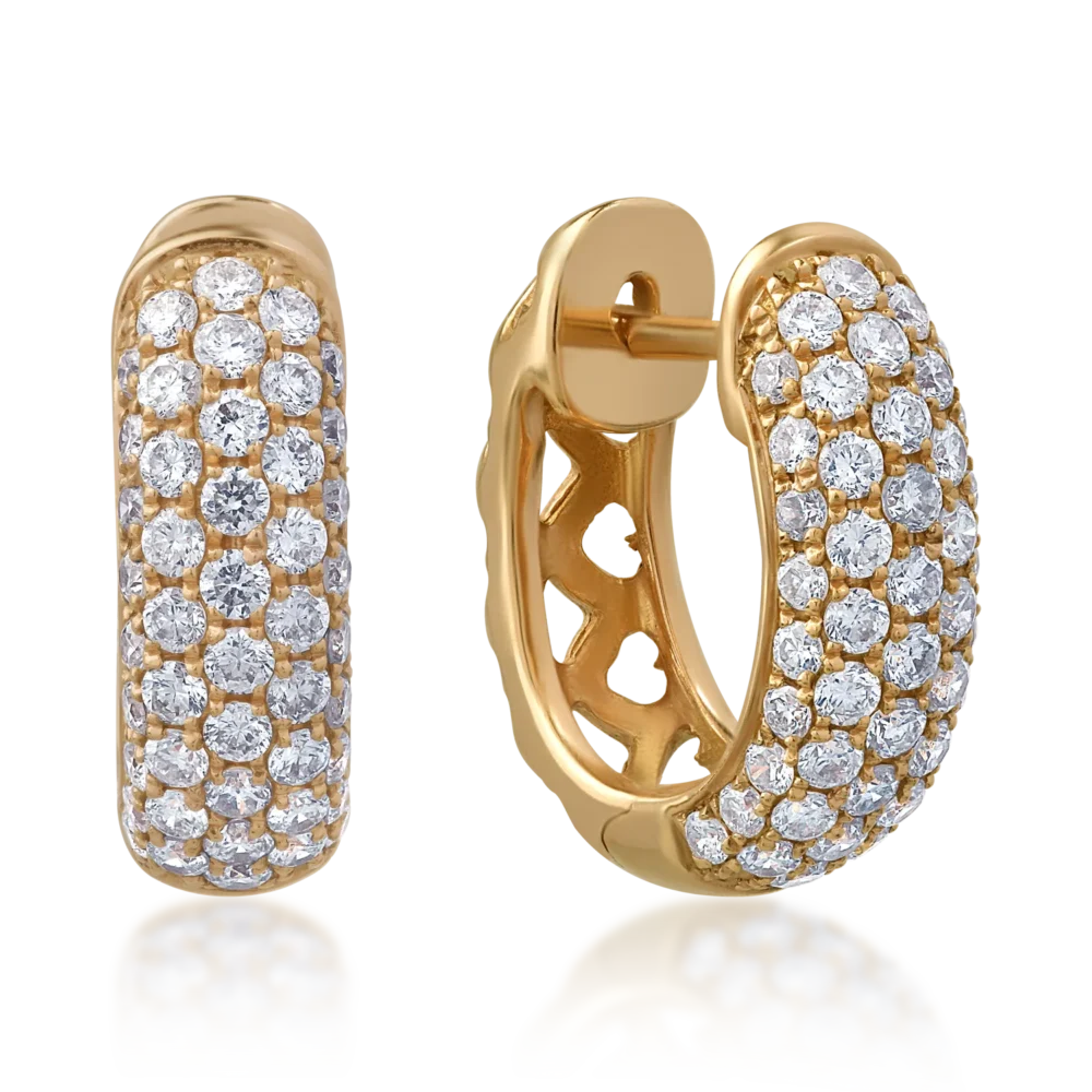 Cercei din aur galben cu diamante de 0.71ct