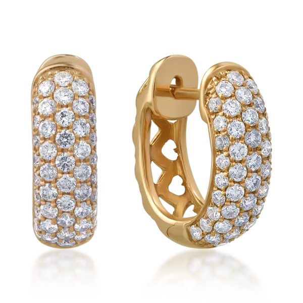 Cercei din aur galben cu diamante de 0.71ct