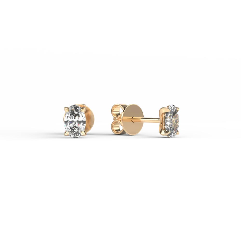 Cercei din aur galben cu diamante ovale de 0.8ct