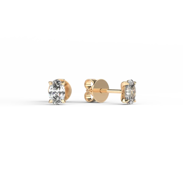 Cercei din aur galben cu diamante ovale de 0.8ct