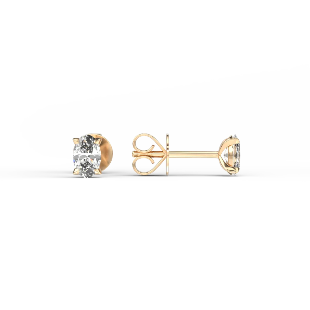 Cercei din aur galben cu diamante ovale de 0.8ct - imagine 3