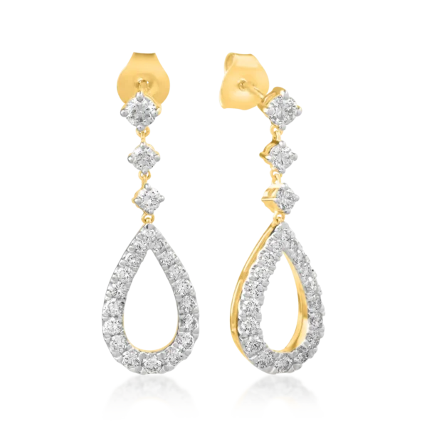 Cercei din aur galben cu diamante de 0.925ct