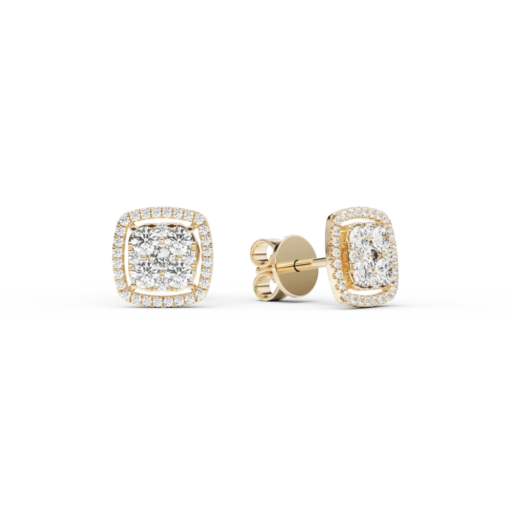 Cercei din aur galben cu diamante de 0.96ct