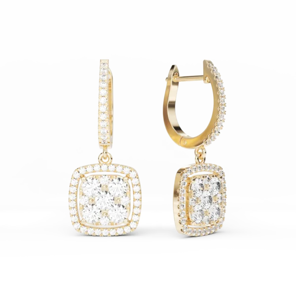 Cercei din aur galben cu diamante de 1.12ct