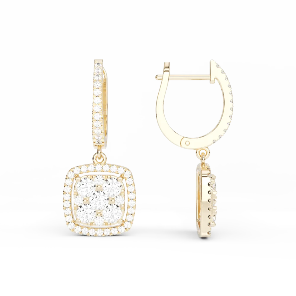 Cercei din aur galben cu diamante de 1.12ct - imagine 3