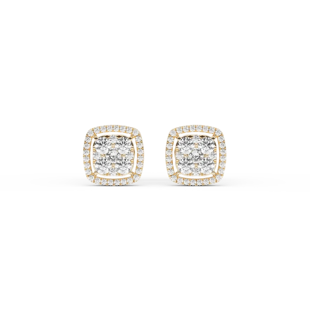 Cercei din aur galben cu diamante de 1ct - imagine 2