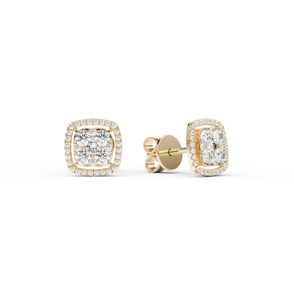 Cercei din aur galben cu diamante de 1ct