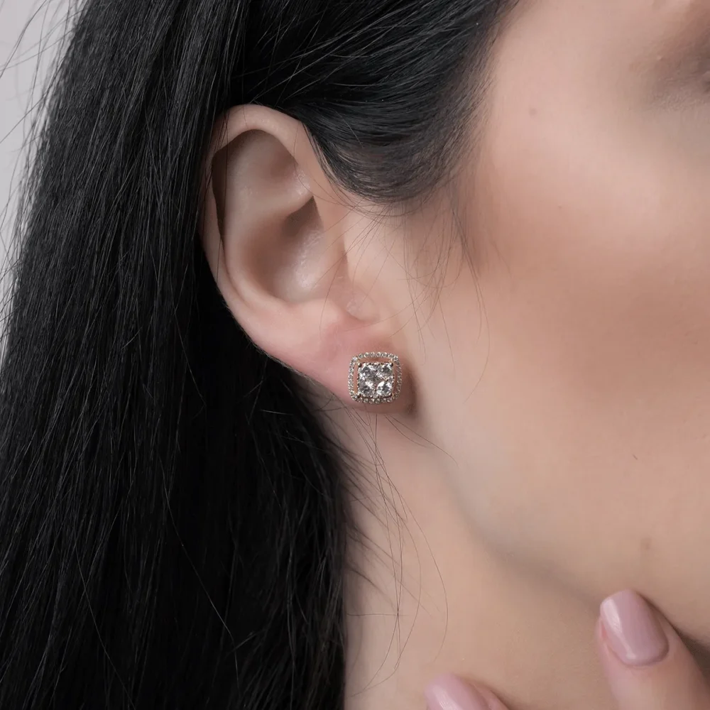 Cercei din aur galben cu diamante de 1ct - imagine 4