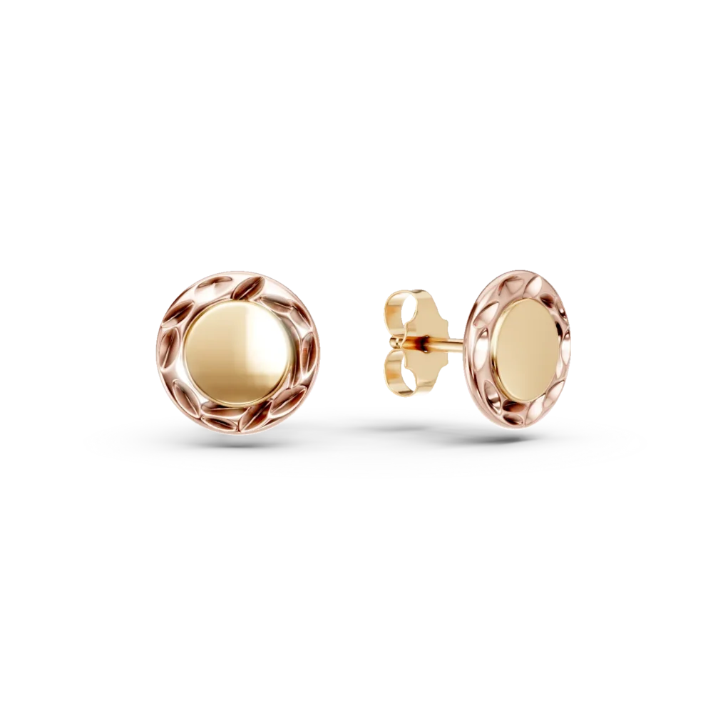 Cercei din aur galben-roz