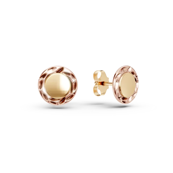 Cercei din aur galben-roz