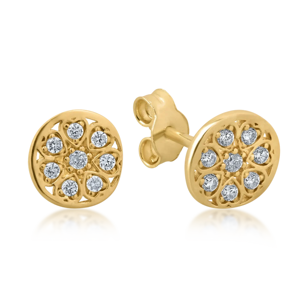 Cercei din aur galben