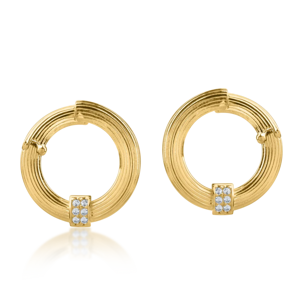 Cercei din aur galben - imagine 2