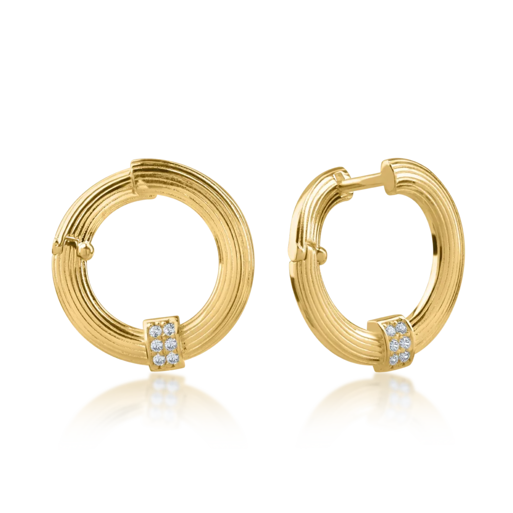 Cercei din aur galben