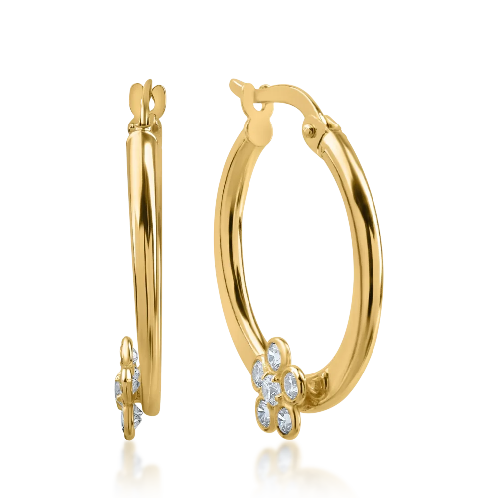 Cercei din aur galben