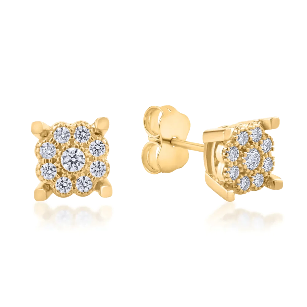 Cercei din aur galben