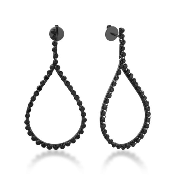 Cercei din aur negru cu diamante negre de 4.6ct