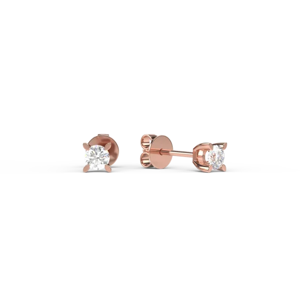 Cercei din aur roz cu diamante de 0.2ct