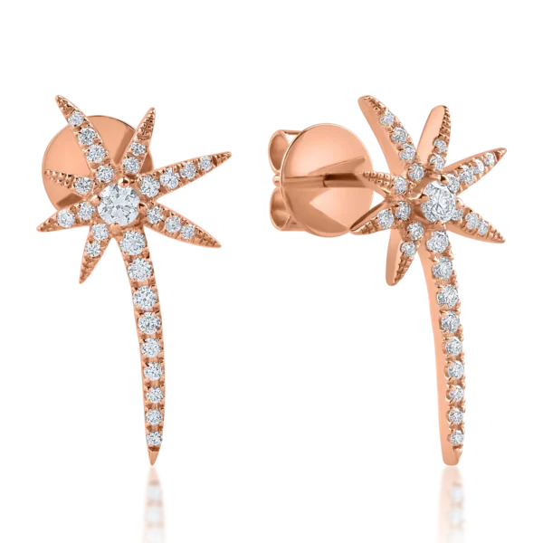 Cercei din aur roz cu diamante de 0.47ct