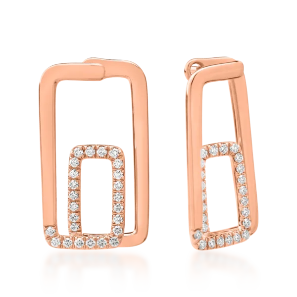 Cercei din aur roz cu diamante de 0.52ct