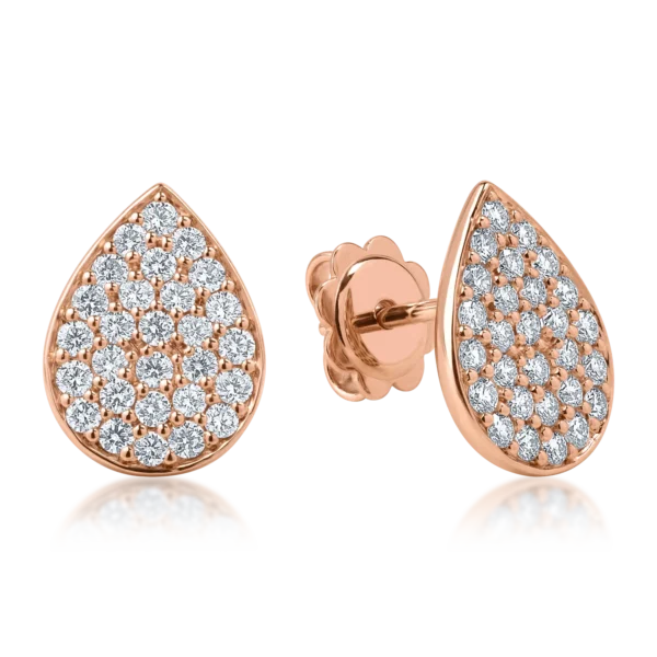 Cercei din aur roz cu diamante de 0.78ct