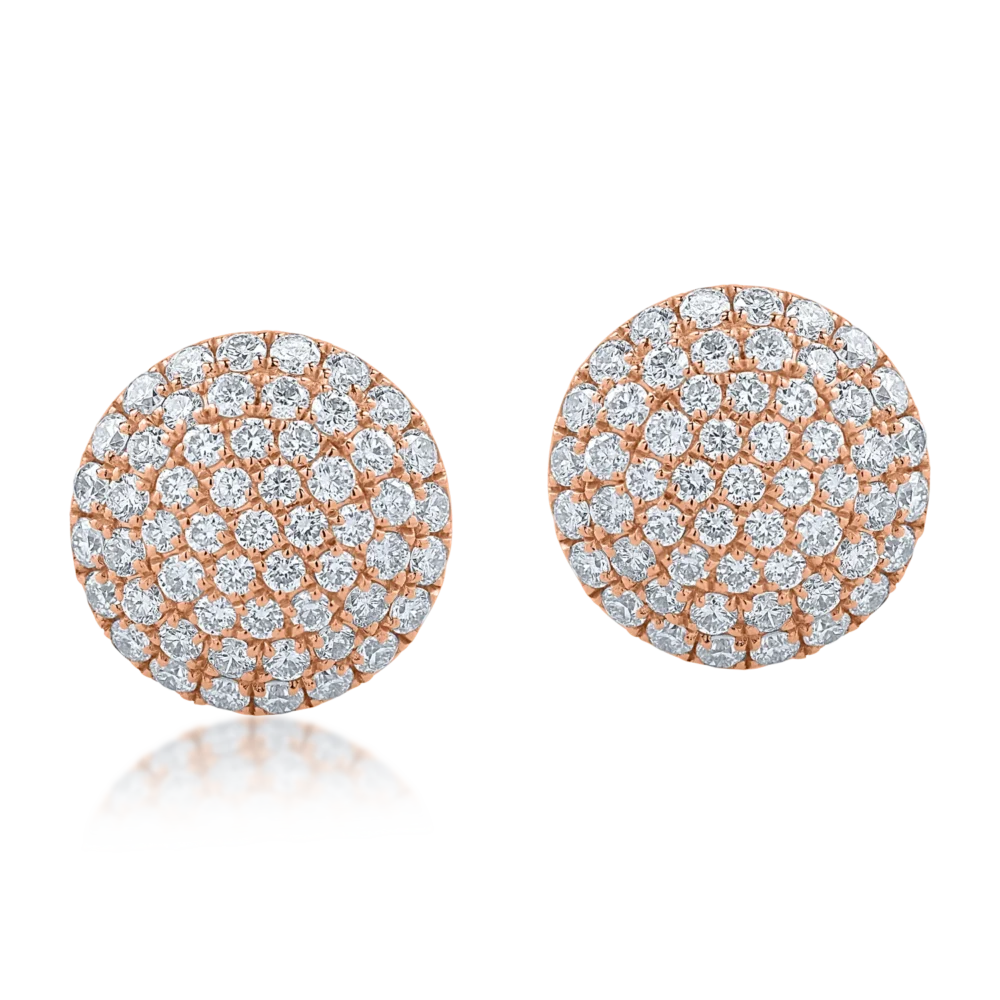 Cercei din aur roz cu diamante de 1.01ct - imagine 2