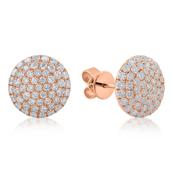 Cercei din aur roz cu diamante de 1.01ct