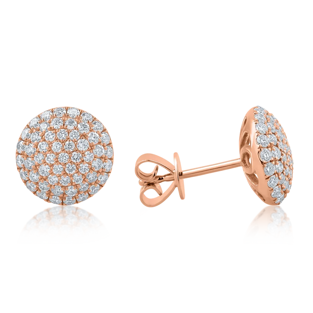 Cercei din aur roz cu diamante de 1.01ct - imagine 3