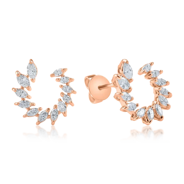 Cercei din aur roz cu diamante pear de 1.17ct