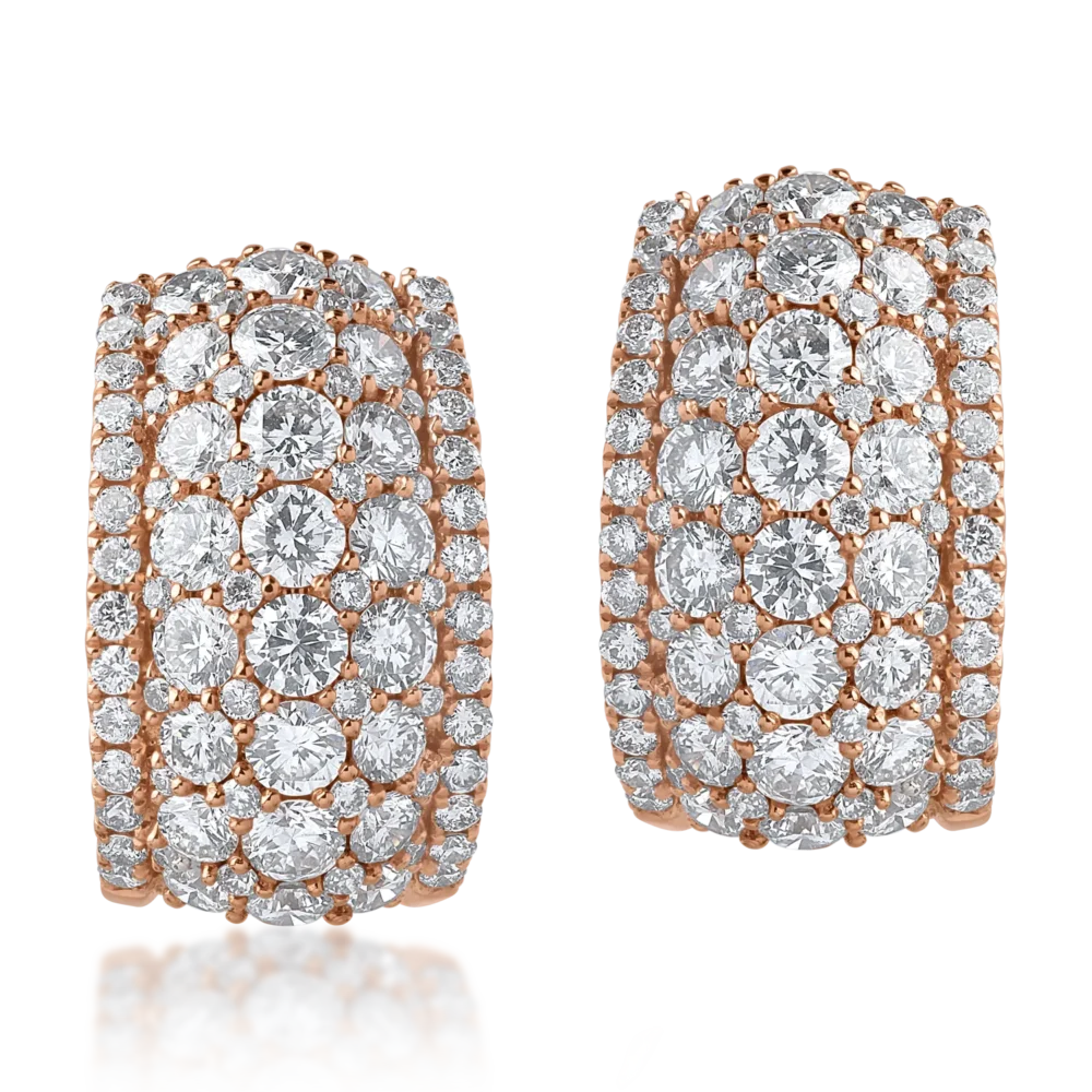 Cercei din aur roz cu diamante de 3.02ct - imagine 2