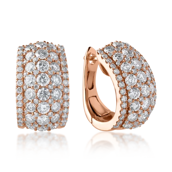 Cercei din aur roz cu diamante de 3.02ct