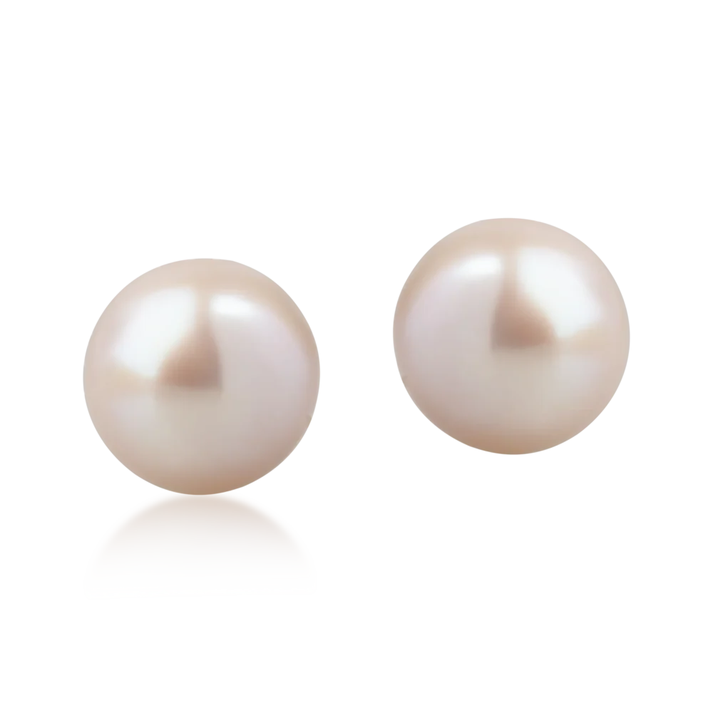 Cercei din aur roz cu diamante maro de 1.8ct si perle de cultura - imagine 3