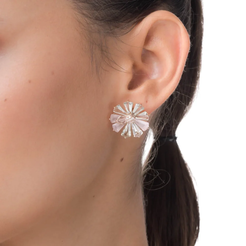 Cercei din aur roz cu pietre pretioase si semipretioase de 12.6ct - imagine 4