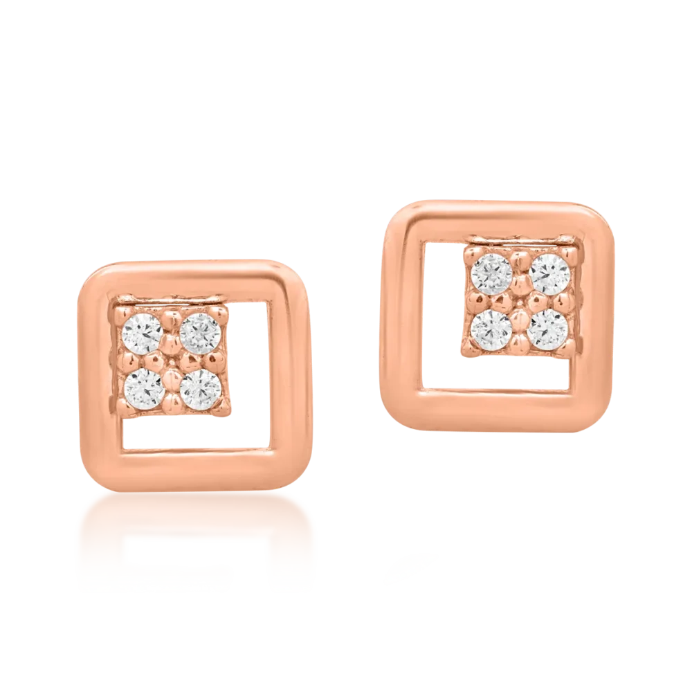 Cercei din aur roz - imagine 2