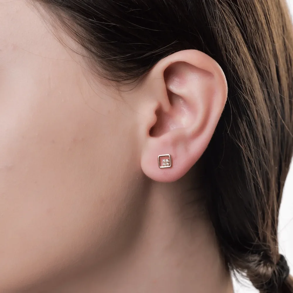 Cercei din aur roz - imagine 4