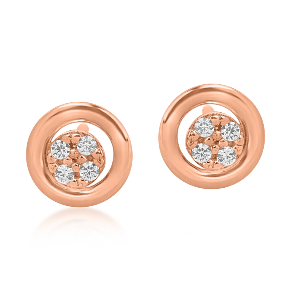 Cercei din aur roz - imagine 2