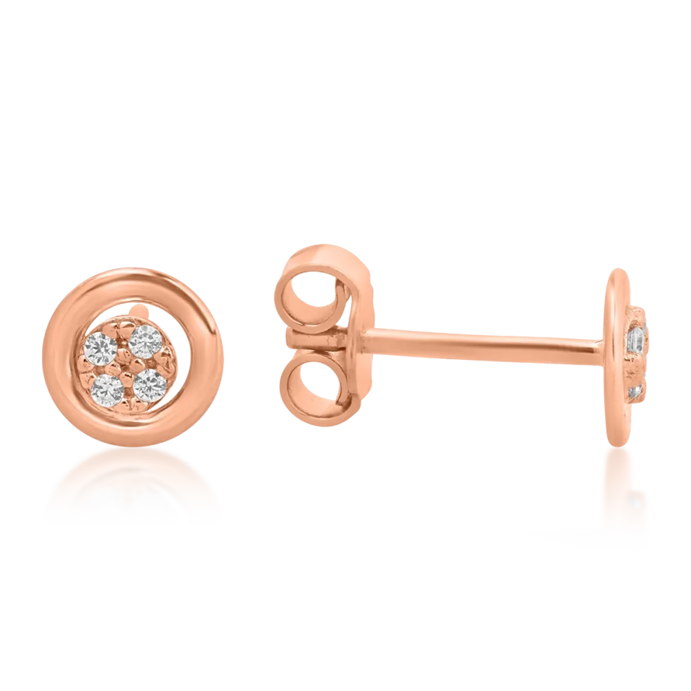 Cercei din aur roz - imagine 3