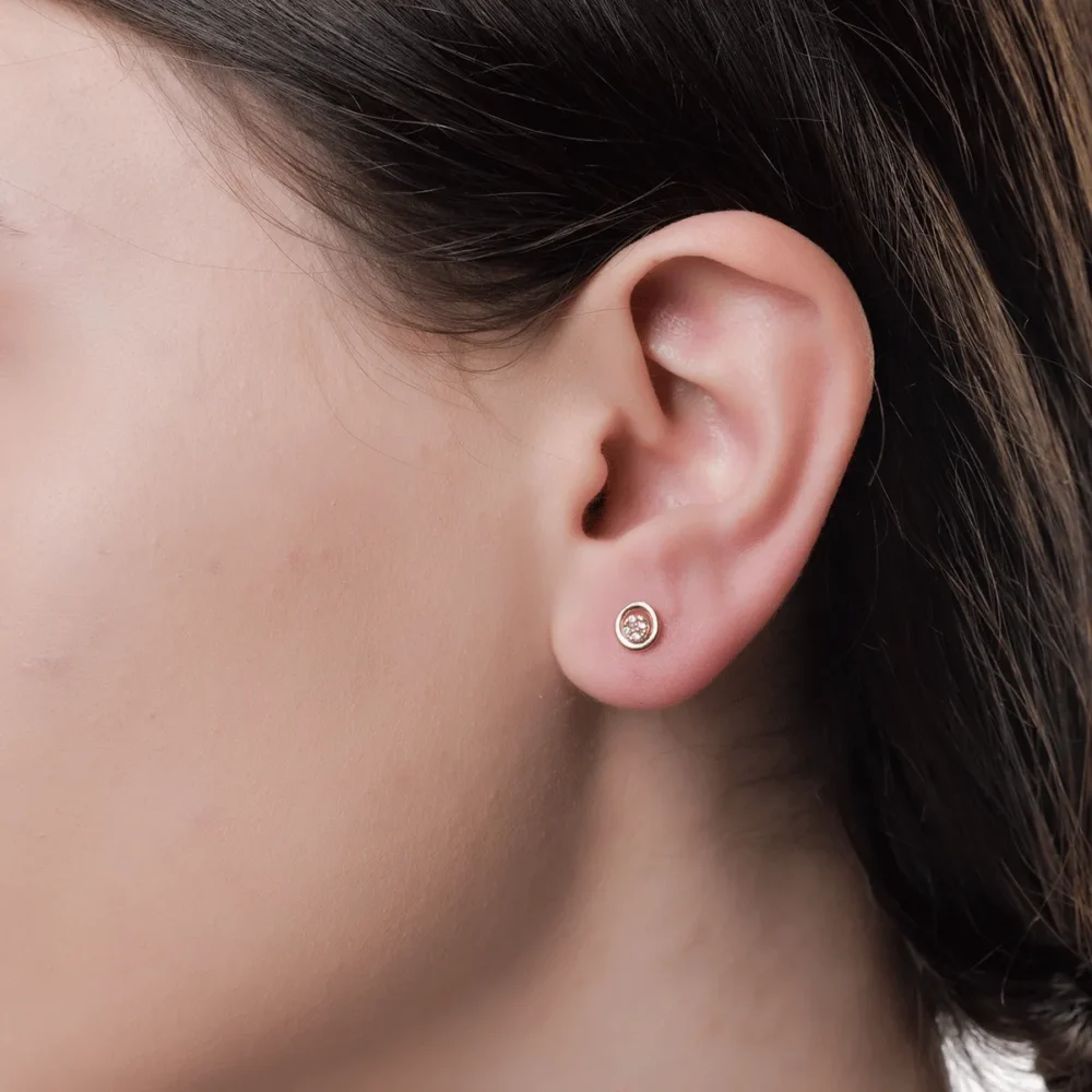 Cercei din aur roz - imagine 4