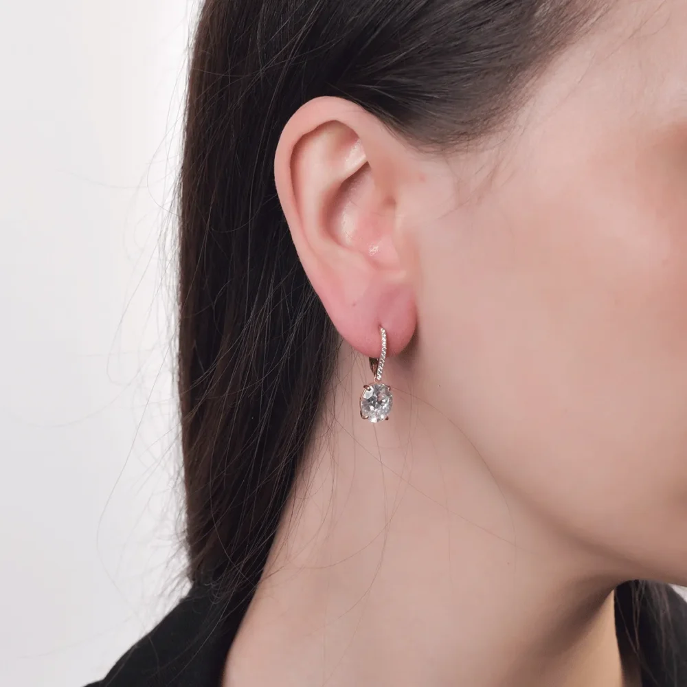 Cercei din aur roz - imagine 3