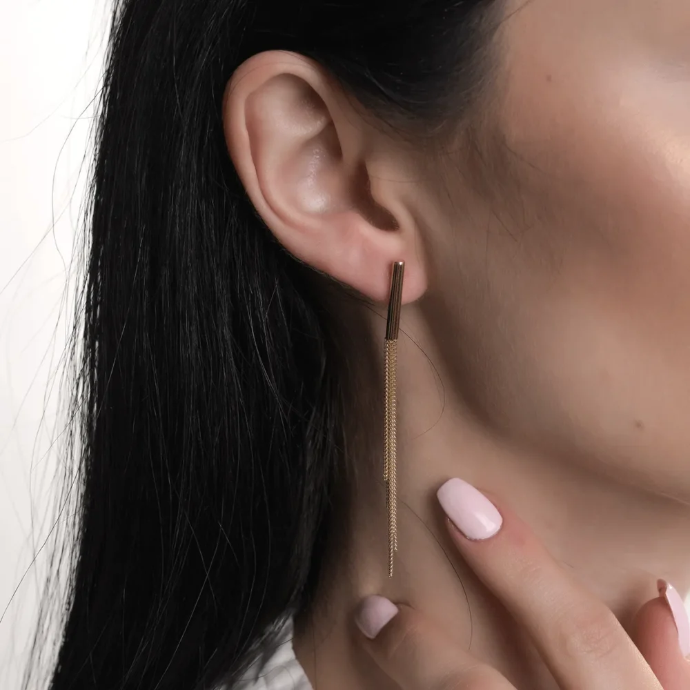 Cercei din aur roz - imagine 3