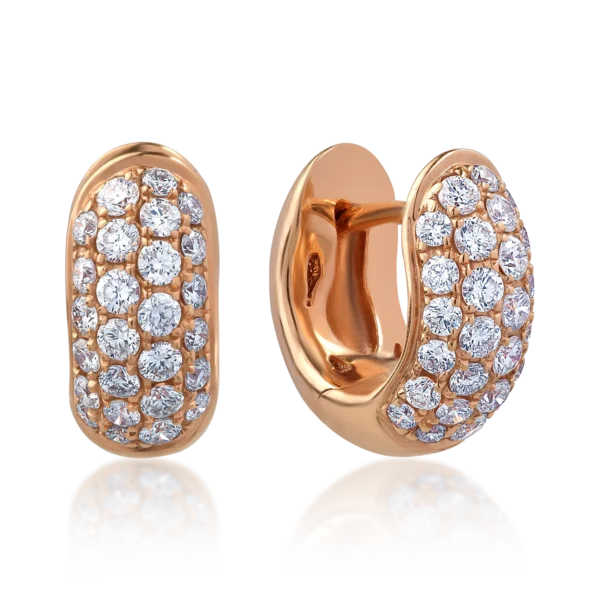 Cercei din aur roz cu diamante de 0.48ct